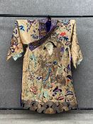 A late Qing or Early Republic period Chinese gilt embroidered Kesi woven Chi'fu court or