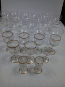 A collection of twenty-eight vintage glasses to include nineteen coupes, six wine glasses and