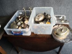 A large collection of silver plate.