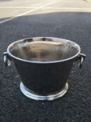 A 20th century twin ring handled 'Cuvée de Prestige Champagne Du Louvois' ice bucket with marks. H.