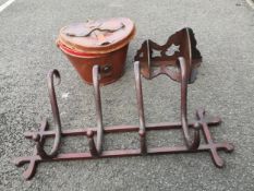 Three items to include a 20th century Thonet style bentwood coat rack along with a shaped and
