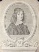 A possibly 17th century portrait engraving of Nicolas Fouquet by Claude Mellan (1598-1688) with an