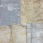 A collection of four large pieces of 19th century lace. L.264 W.173cm