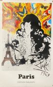 After Salvador Dali (1904-1989), an original travel poster titled 'Paris', printed for the French