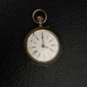 A early 20th century .800 continental hallmarked silver Retard pocket watch having a white enamelled