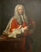 A large 18th century oil on canvas, portrait of the Chief Justice of Common Pleas, Sir John