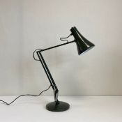 A contemporary green painted Anglepoise table lamp with a maker's label. H.80cm
