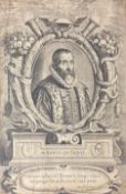 A possibly 17th century engraving, portrait of Justus Lipsius with inscriptions in Latin printed