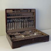 A complete set of Mappin and Webb silver plated cutlery for eight place settings with maker's