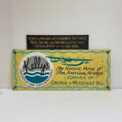 Two early to mid 20th century hand painted wooden signs to include one declaring a licence to