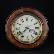 A French 19th century wall clock having a white enamelled dial bearing Roman numerals and Gardon
