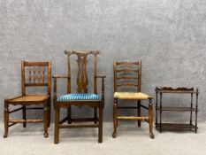 A mixed lot to include a 19th century ash and elm Phillip Clisset style spindle back chair on turned