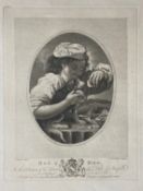 An 18th century stipple engraving titled 'Boy and Dog' by Caroline Watson (1760-1816) after the