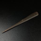 A 19th century oak spike or page turner, possibly from a ship, with a riveted 'Timber from Great