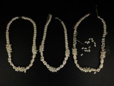 Oceania interest: Three tribal shell necklaces possibly from Papua New Guinea. L.50cm