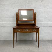 A C.1900 mahogany Arts and Crafts dressing table by Heal & Son London having a rectangular swing