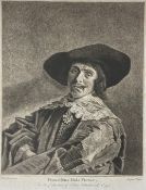 A possibly 18th century engraving, portrait of Franciscus Hals Pictor, printed by William Baille (