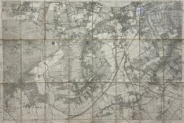 A 19th century engraved section of the Ordinance Survey Map comprised of twenty-four dissected