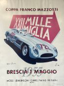 An original C.1988 limited edition XXII Mille Miglia victory poster after by Dennis Simon