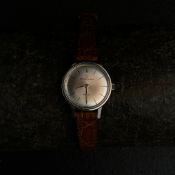 A 20th century Swiss Eterna-Matic Sahida ladies watch having a silvered dial in a steel case with