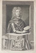 A possibly 18th century portrait engraving of the French historian Paul de Rapin, printed in 1734 by