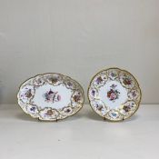 Two pieces early 19th century Nantgarw China Works porcelain to include oval quatrefoil and round