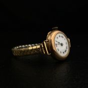 A 20th century Swiss made ladies wristwatch having a white enamelled dial bearing Roman numerals