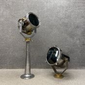 Two 1990's Japanese aluminium and brass ships signal search lights to include model SM-30 with
