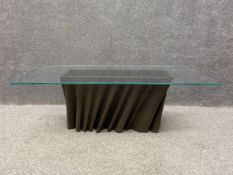 A contemporary 3D printed black quartz sand Dune coffee table by Duffy London having a rectangular