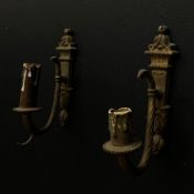 A pair of French 19th century style gilt metal wall sconces each having a neoclassical style