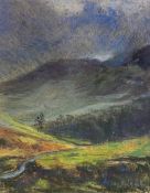 A 20th century Fauvist style pastel landscape study signed to the lower right in a glazed frame. H.