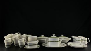 A Royal Doulton Rondelay pattern part tea service to include two lidded tureens, a gravy boat, a