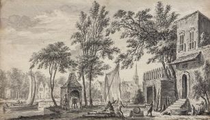 An 18th century Dutch Old Master pen, ink and wash study attributed to Abraham Rademaker (1675-1735)