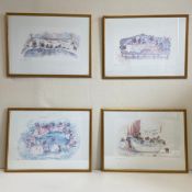 A set of four limited edition lithographs after the original 1980s illustrations by Fiona Mackenzie,