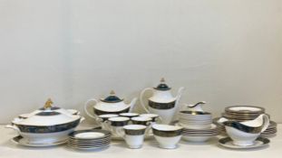 A large fifty-one piece Carlyle pattern dinner service by Royal Doulton to include two twin