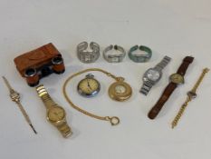 A mixed collection to include two vintage gentlemen's Seiko watches, an Ingersoll pocket watch and
