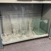 A miscellaneous collection of vintage moulded and cut glass items. H.59.5cm
