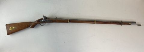A mid to late 19th century East India Company three band percussion cap rifle or musket with