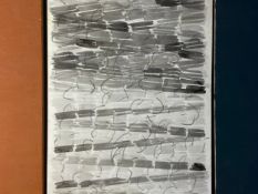 David Saunders (b.1936), a contemporary mixed media triptych on canvas and board titled 'Three