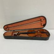 A 19th century violin labelled Antonius Stradivarius Deutsche Arbeit 1886' with a two piece back