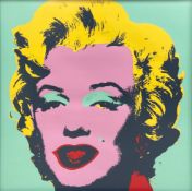 After Andy Warhol (1928-1987), a contemporary lithograph titled 'Marilyn Monroe' in a heavy glazed