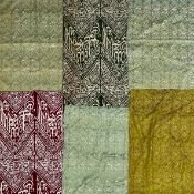 A collection of Ottoman and later calligraphic embroidered textiles. L.110 W.65cm