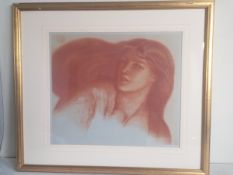 A limited edition dust-grain photogravure print of the 'Head of Andromeda' after Dante Gabriel