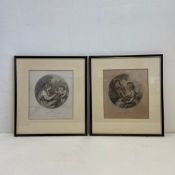 A pair of 18th century hand coloured stipple engravings titled 'Ceres' and 'Pomona' by Francesco