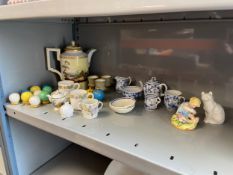A mixed collection of mostly miniature porcelain to include a Royal Worcester figure titled '