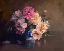Helen M. Turner (1937-2023), a late 20th century oil on canvas titled 'Summer Bouquet', signed to