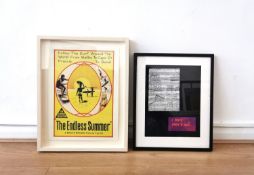 Two framed and glazed prints titled 'The Endless Summer' and 'I hate Rock and Roll' respectively.
