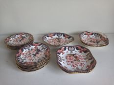 A sixteen piece part set of early 20th century Royal Crown Derby 'King's Pattern' Imari dishes and