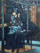 A 20th century oil on panel after the original 1869 painting titled 'At the Rifle Range' by James