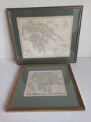 Two 20th century maps of Greece. Both framed and glazed. 56x46cm